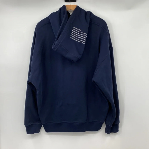 Wind and Sea‎ Hoodie Men's Size XL Navy Cotton Long Sleeve Drawstring Sweatshirt - Picture 5 of 12